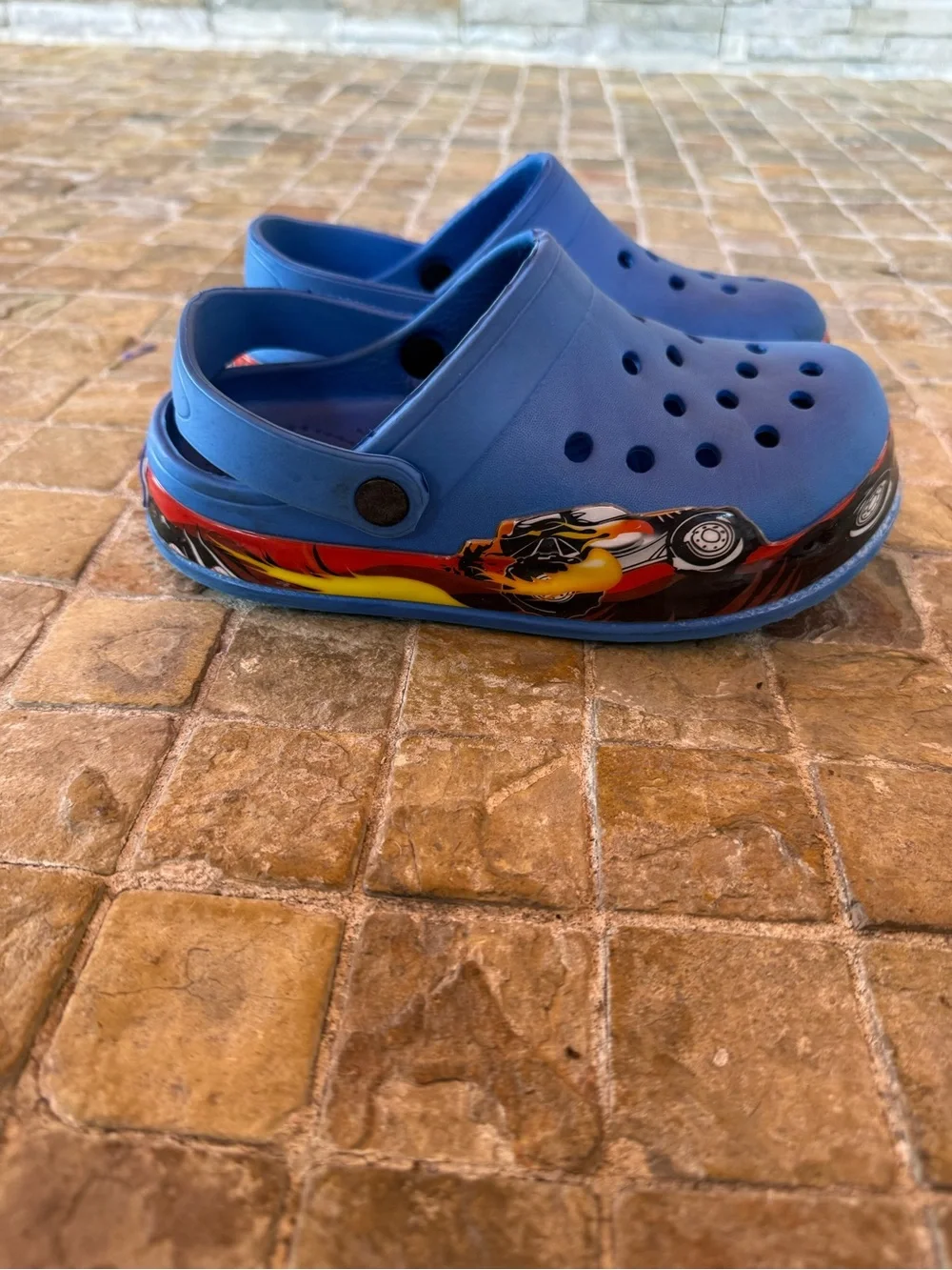 Kids Blue Slip-On Clogs with light